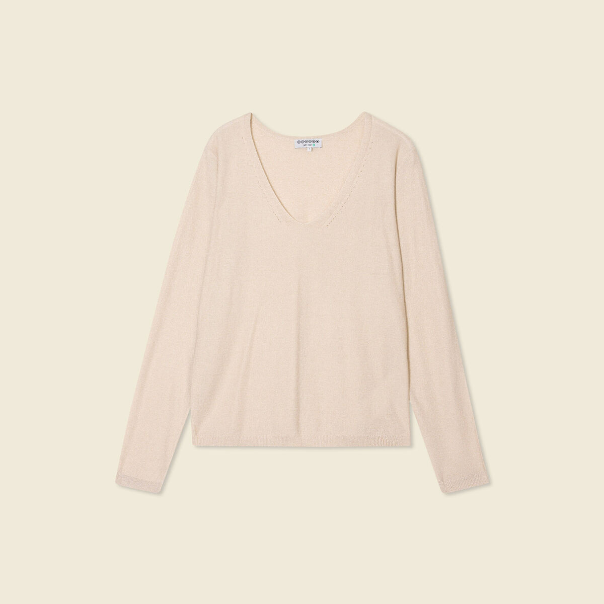 Pull manches longues ecru femme