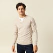 Pull manches longues sable homme