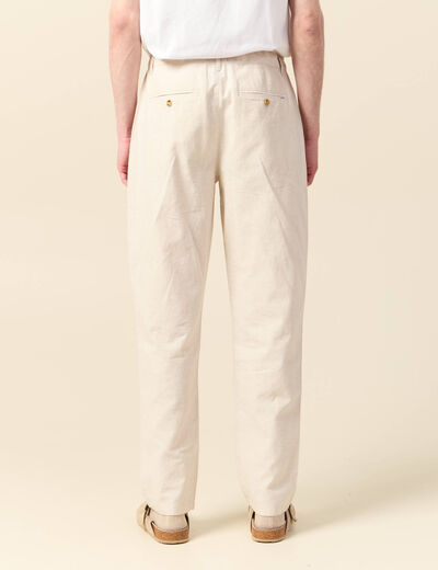Pantalon chino droit beige homme