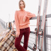 Pull manches longues rose femme
