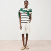 T-shirt col rond manches au coude ecru homme