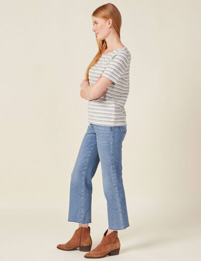T-shirt manches courtes bleu foncé femme