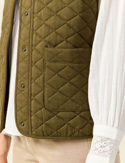 Gilet sans manches vert kaki femme