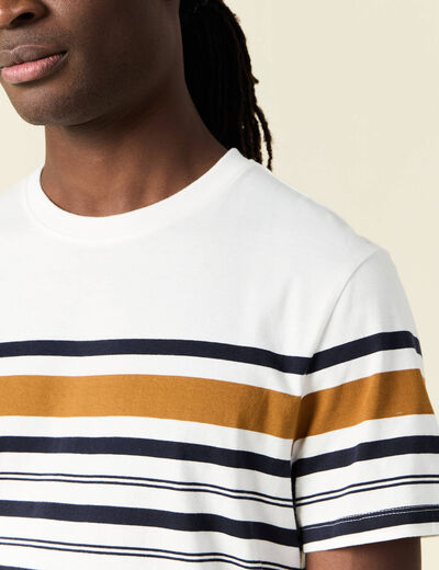 T-shirt manches courtes ecru homme