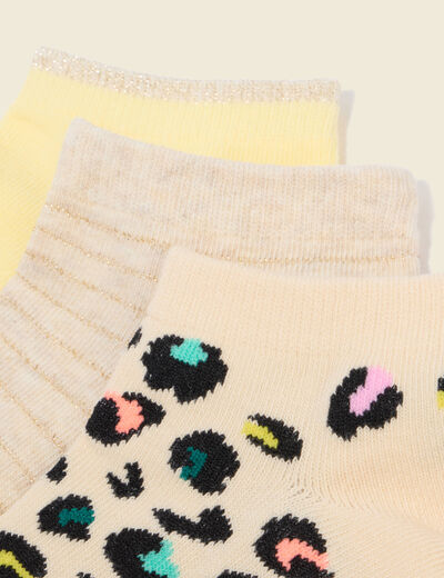Lot de 3 paires chaussettes basses creme femme