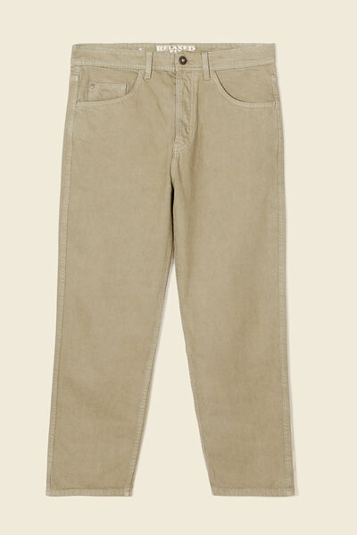 Jeans relaxed 5 poches vert kaki homme