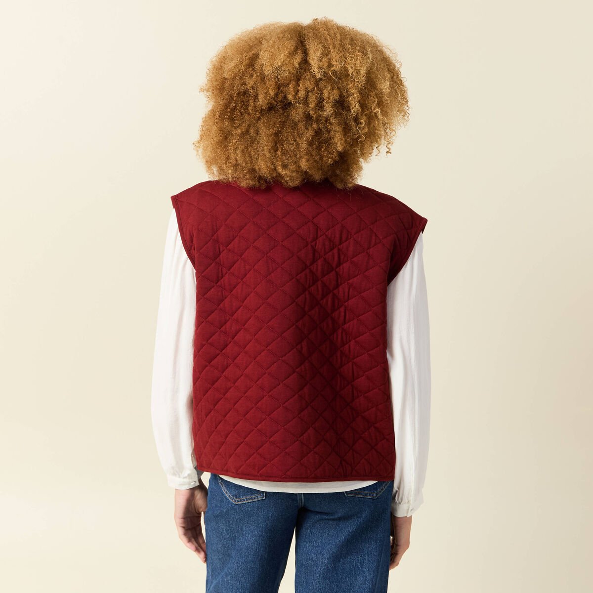 Gilet sans manches rouge foncé femme