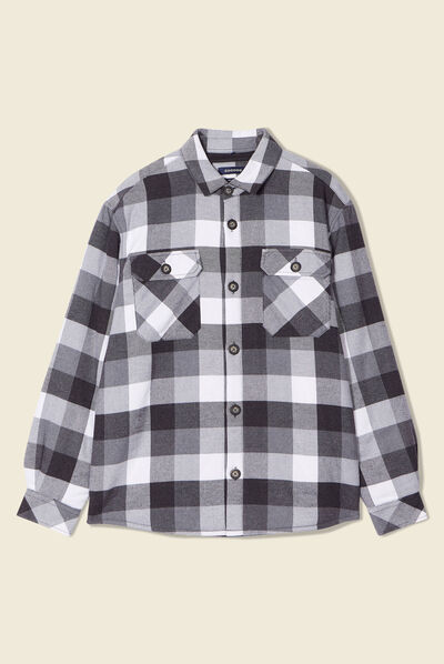 Surchemise manches longues gris homme