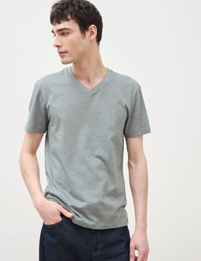 T-shirt manches courtes homme vert kaki homme