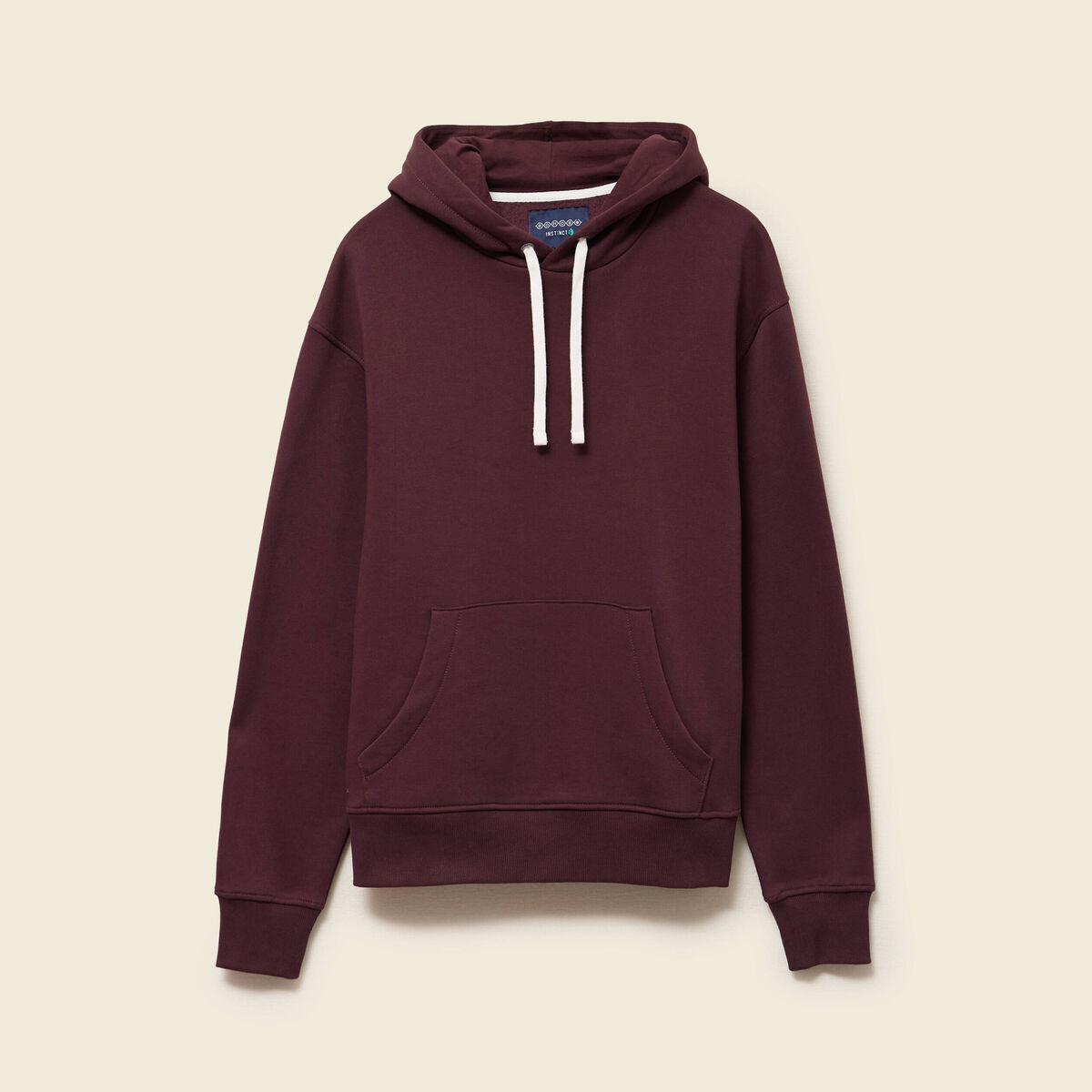Sweat &agrave; capuche bordeaux homme