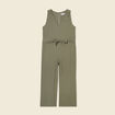 Combinaison pantalon col en V vert kaki femme