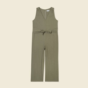 combinaison pantalon col en v vert kaki femme Combinaison pantalon col en V vert kaki femme