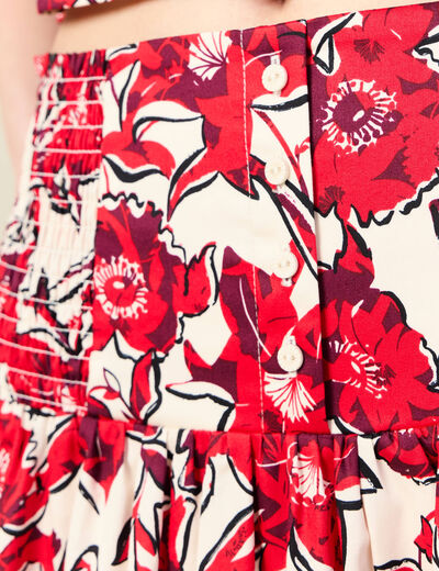 Jupe longue évasée rouge femme