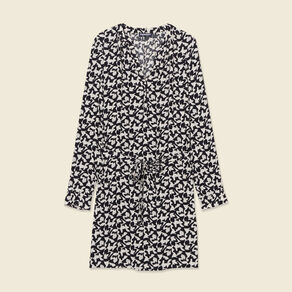 Robe droite fluide ceinturée creme femme