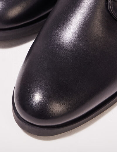 Bottines plates zippées noir homme
