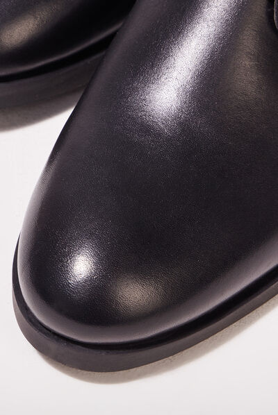 Bottines plates zippées noir homme