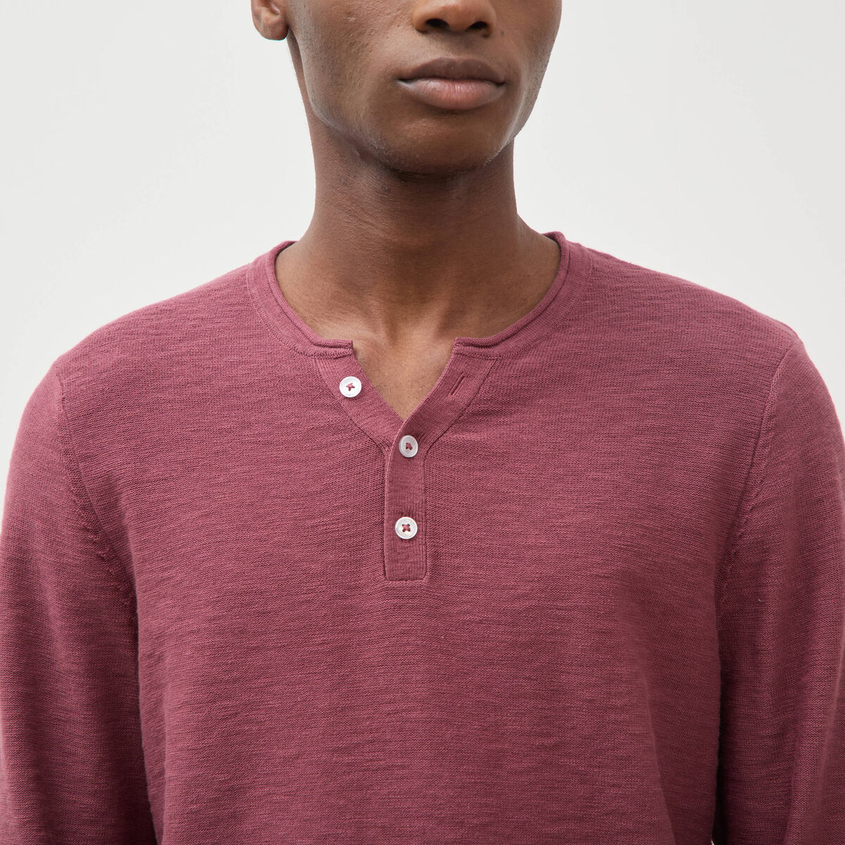 Pull manches longues vieux rose homme