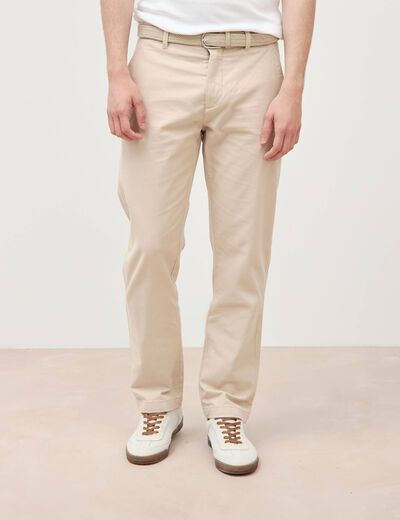 Pantalon chino avec ceinture sable homme