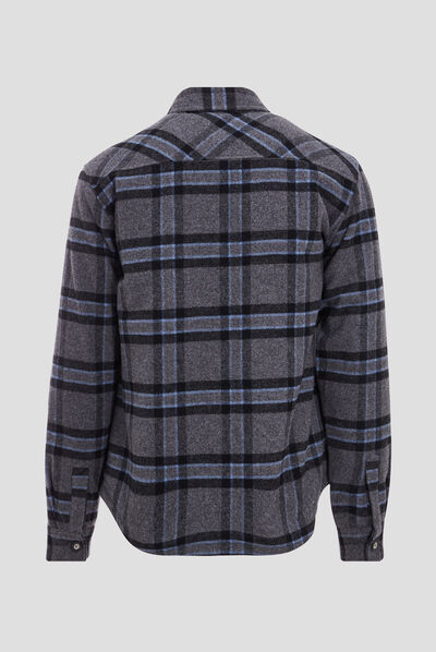 Veste surchemise droite bleu gris homme