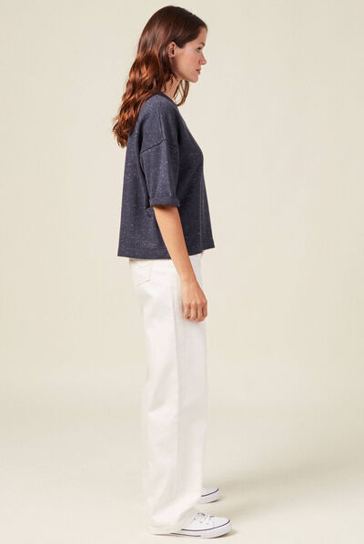 T-shirt à manches courtes gris foncé femme