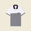 Polo cintr&eacute; manches courtes bleu marine homme