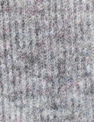 Gilet manches longues capuche gris clair femme