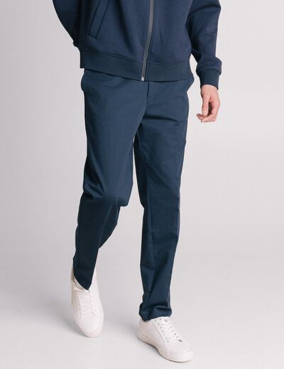 Pantalon chino stretch bleu marine homme