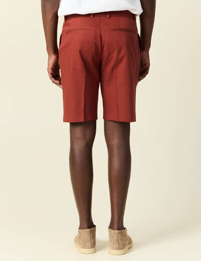 Bermuda droit marron cognac homme