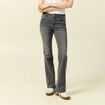 Jeans bootcut denim gris clair femme