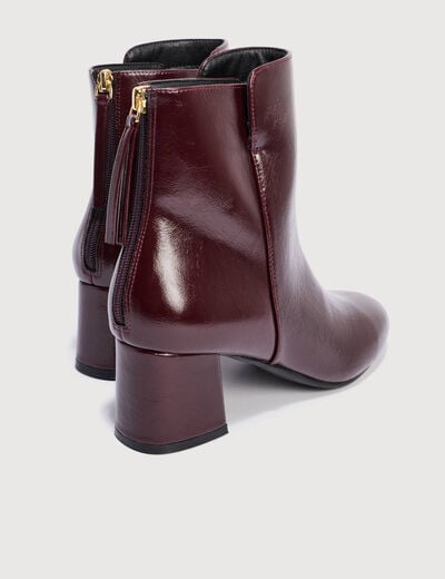 Bottines &agrave; talon prune femme