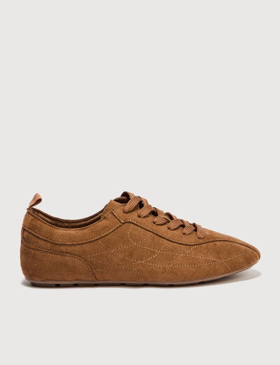 Basket &agrave; semelle fine marron femme