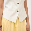 Gilet sans manches col rond doubl&eacute; ivoire femme