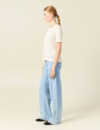 T-shirt manches courtes ecru femme