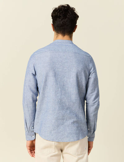 Chemise manches longues bleu gris homme