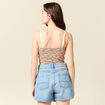 Bustier cropped à bretelles blanc femme
