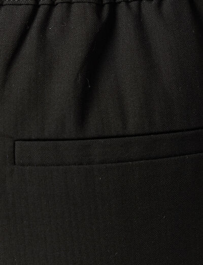 Pantalon taille haute fluide noir femme