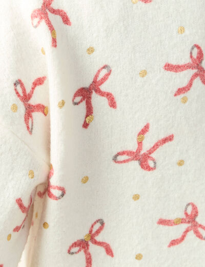 Pull de no&euml;l col bateau manches longues creme femme