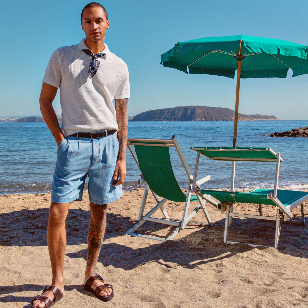 Polo manches courtes ecru homme