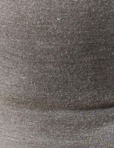 D&eacute;bardeur cintr&eacute; d&eacute;collet&eacute; sans manches gris fonc&eacute; femme