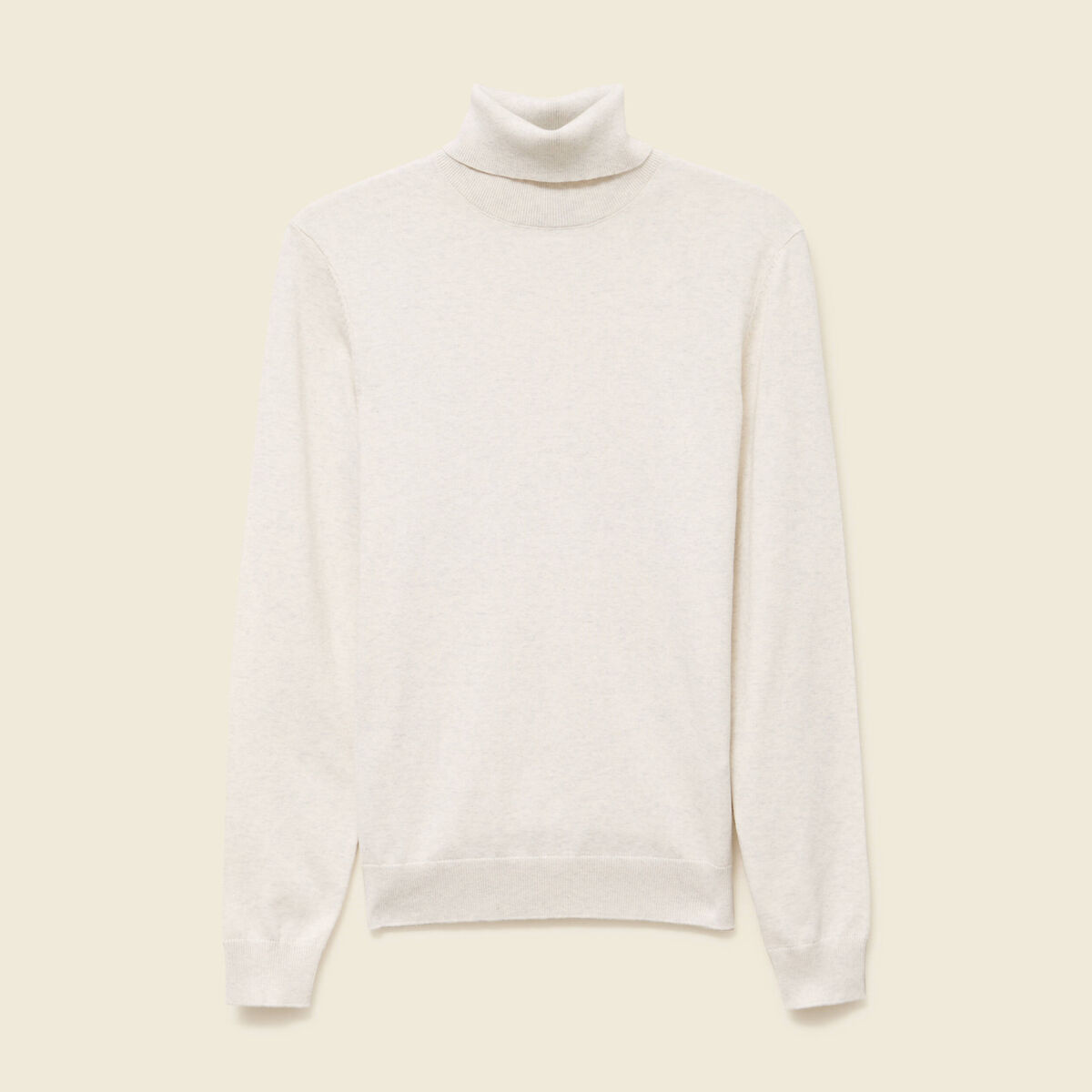 Pull droit court manches longues ecru homme