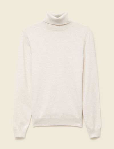 Pull droit court manches longues ecru homme
