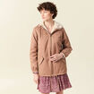 Parka réversible marron clair femme