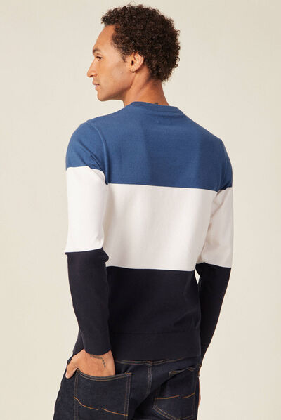 Pull éco-responsable bleu foncé homme