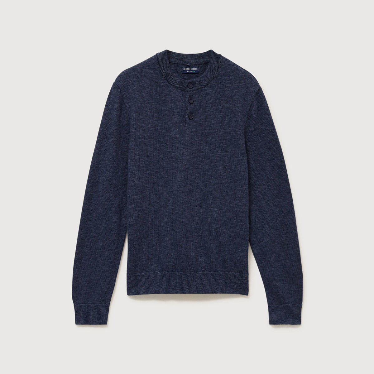 Pull manches longues bleu marine homme