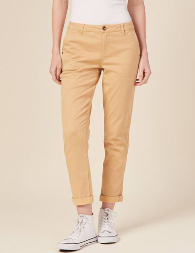 Pantalon chino Instinct beige femme