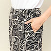 Pantalon large taille haute fluide creme femme