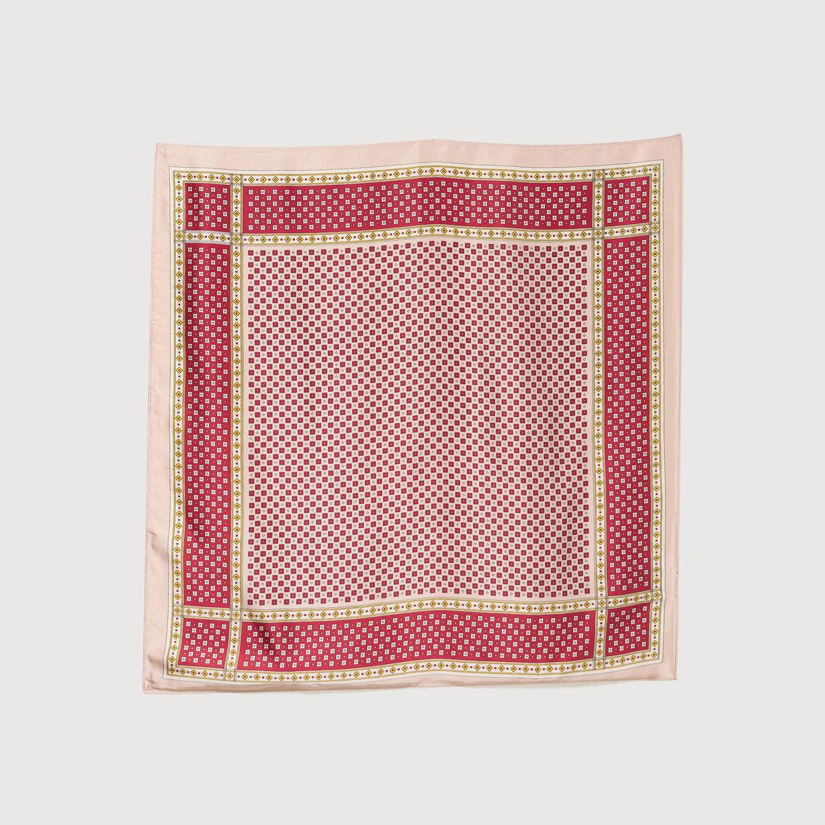 Foulard satin&eacute; rouge femme