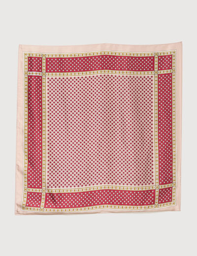 Foulard satin&eacute; rouge femme