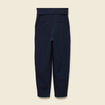 Pantalon carotte taille haute bleu marine femme