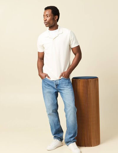 Polo manches courtes ecru homme